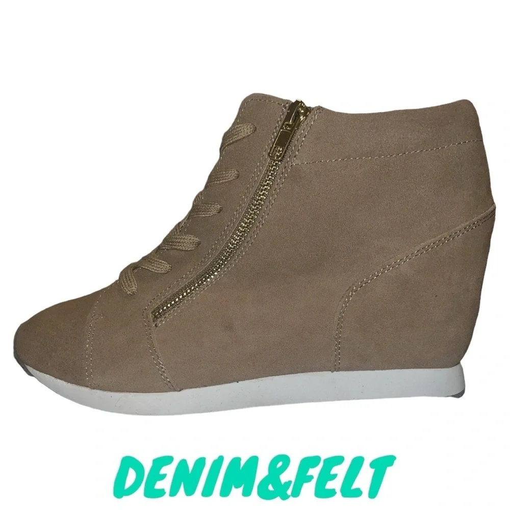 NEW Steve Madden Deirda Taupe Brown Suede Women's Bootie Boots Shoes Sneakers‎
